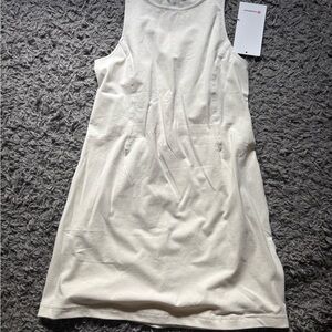 Lululemon Athletica Cream Pleated Sheath Dress